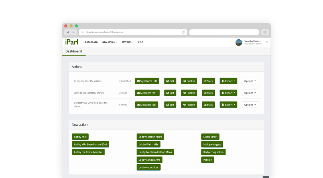 iParl admin interface